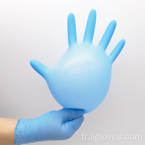 Gants de nitrile de nitrile en latex nitrile en vente bleu en gros